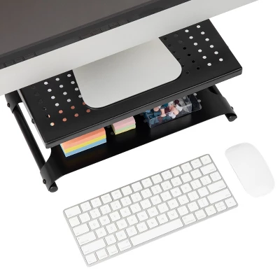 Mind Reader Monitor Stand/Riser 2 Tier Ventilated Metal Black 4 Mind Reader Monitor Stand/Riser 2 Tier Ventilated Metal Black - Image 4