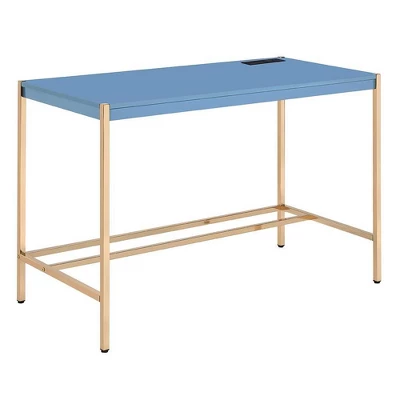 42" Midriaks Writing Desk Navy Blue/Gold Finish - Acme Furniture 2 42" Midriaks Writing Desk Navy Blue/Gold Finish - Acme Furniture - Image 2