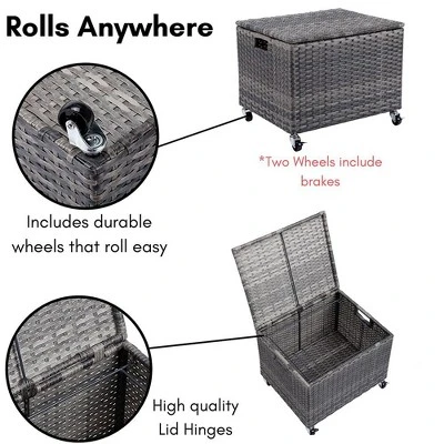 BIRDROCK HOME Rolling File Box - Storage Cabinet With Wheels - File Organizers Boxes- Home Office (Grey) 2 BIRDROCK HOME Rolling File Box - Storage Cabinet With Wheels - File Organizers Boxes- Home Office (Grey) - Image 2