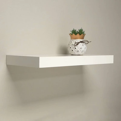 24" Floating Shelf Wall Mounted Hidden Brackets White - Inplace 1 24" Floating Shelf Wall Mounted Hidden Brackets White - Inplace