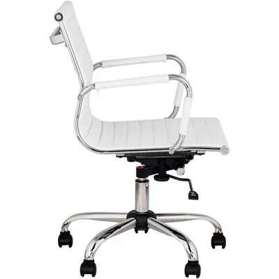 Studio 55D Modern Home Office Chair Swivel Tilt Low Back White Black Chrome Adjustable For Work Desk Home Office Computer 5 Studio 55D Modern Home Office Chair Swivel Tilt Low Back White Black Chrome Adjustable For Work Desk Home Office Computer - Image 5