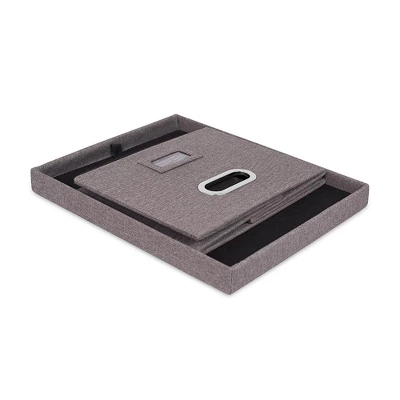 Internet's Best 2-Pack Collapsible File Storage Organizer With Lid - Grey 1 Internet's Best 2-Pack Collapsible File Storage Organizer With Lid - Grey