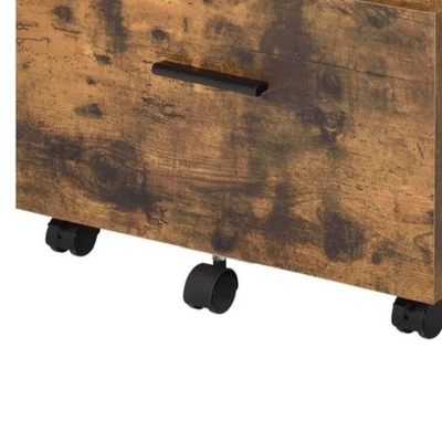 Wooden File Cabinet With Open Compartment And Drawer Brown/Black - Benzara 1 Wooden File Cabinet With Open Compartment And Drawer Brown/Black - Benzara