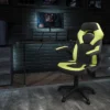 Flash Furniture Gaming Desk And Racing Chair Set With Cup Holder, Headphone Hook, And Monitor/Smartphone Stand