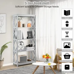 Tangkula 5-Tier Open Bookshelf Bookcase Standing Casual Home Storage Display Rack -WorkHaven Sales Shop GUEST 97e718e7 5b64 49cd 9c83 007f95c5cf8c