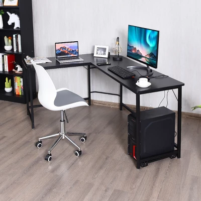 Costway L-Shaped Computer Desk Corner Workstation Study Gaming Table Home Office 3 Costway L-Shaped Computer Desk Corner Workstation Study Gaming Table Home Office - Image 3