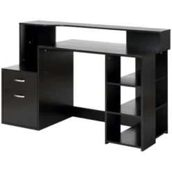 HOMCOM 54" Multi-Level Computer Desk Modern Home Office Writing Workstation With 3 Storage Shelves & 2 Pull-Out Drawers -WorkHaven Sales Shop GUEST 99b44c20 cb84 4448 a653 40cc785afbcf