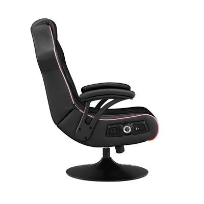 CXR3 Neo Fiber LED Audio Pedestal Gaming Chair With Subwoofer Black - X Rocker 2 CXR3 Neo Fiber LED Audio Pedestal Gaming Chair With Subwoofer Black - X Rocker - Image 2