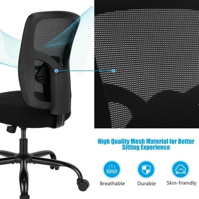 Costway 400LBS Mesh Big & Tall Office Chair Swivel Task Chair W/ Lumbar Support 4 Costway 400LBS Mesh Big & Tall Office Chair Swivel Task Chair W/ Lumbar Support - Image 4