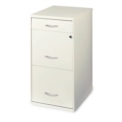 Space Solutions 3 Drawer Letter Width Vertical File Cabinet With Pencil Drawer Pearl White 2 Space Solutions 3 Drawer Letter Width Vertical File Cabinet With Pencil Drawer Pearl White - Image 2