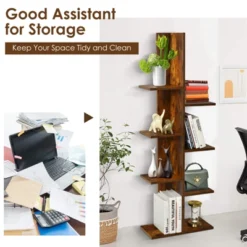 Tangkula Modern Multi-Layer Bookshelf Floor Standing Bookcase W/Anti-fall Device Storage Rack For Home Office Rustic -WorkHaven Sales Shop GUEST 9db257e2 1a9a 4108 8433 ca534afb9e78