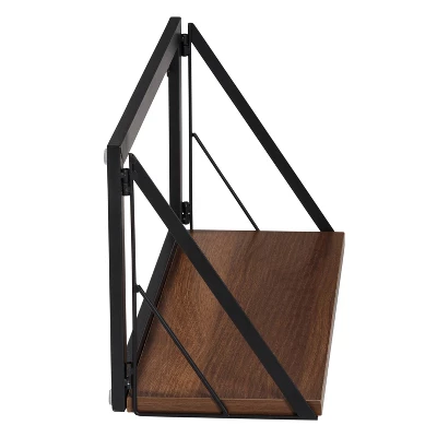 Honey-Can-Do Small Laundry Wall Shelf With Wood Walnut 5 Honey-Can-Do Small Laundry Wall Shelf With Wood Walnut - Image 5