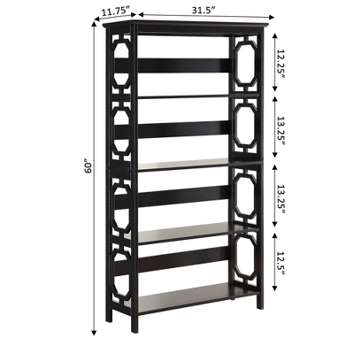 60" Omega 5 Tier Bookcase - Breighton Home 3 60" Omega 5 Tier Bookcase - Breighton Home - Image 3