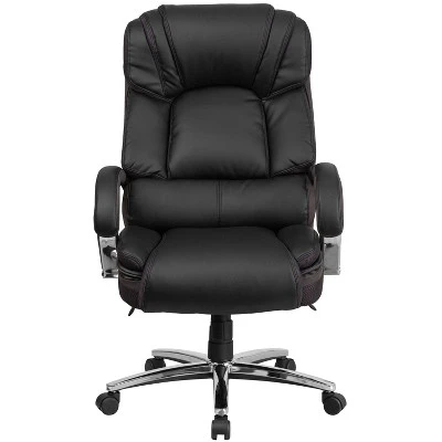 Flash Furniture HERCULES Series Big & Tall 500 Lb. Rated Black LeatherSoft Executive Swivel Ergonomic Office Chair With Chrome Base And Arms 3 Flash Furniture HERCULES Series Big & Tall 500 Lb. Rated Black LeatherSoft Executive Swivel Ergonomic Office Chair With Chrome Base And Arms - Image 3