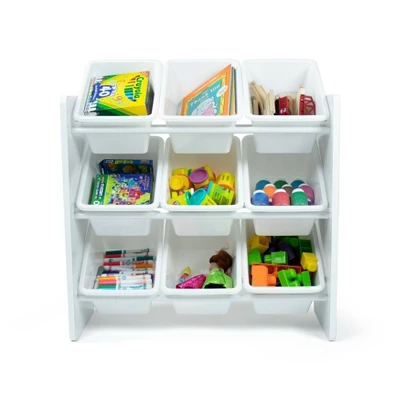 Cambridge White Toy Storage Organizer With 9 Storage Bins White - Humble Crew 1 Cambridge White Toy Storage Organizer With 9 Storage Bins White - Humble Crew