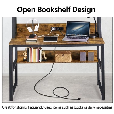 Yaheetech 47.5-inch Laptop Computer Desk With Power Outlet And Elevated Bookshelf 4 Yaheetech 47.5-inch Laptop Computer Desk With Power Outlet And Elevated Bookshelf - Image 4