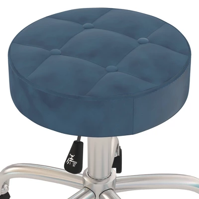 24.5" Nora Tufted Backless Adjustable Metal Vanity And Office Stool With Casters - Hillsdale Furniture 5 24.5" Nora Tufted Backless Adjustable Metal Vanity And Office Stool With Casters - Hillsdale Furniture - Image 5