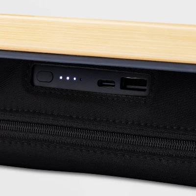 Bamboo Lap Desk With Powerbank And Charging Cable Brown/Black - Threshold™ 2 Bamboo Lap Desk With Powerbank And Charging Cable Brown/Black - Threshold™ - Image 2