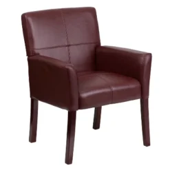 Emma And Oliver Leather Executive Side Reception Chair With Mahogany Legs -WorkHaven Sales Shop GUEST a11198d3 98d4 4319 88f4 51d34f368943