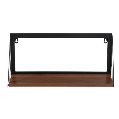 Honey-Can-Do Small Laundry Wall Shelf With Wood Walnut 4 Honey-Can-Do Small Laundry Wall Shelf With Wood Walnut - Image 4