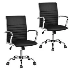 Costway Set Of 2 PU Leather Office Chair High Back Conference Task Chair W/Armrests 20 Costway Set Of 2 PU Leather Office Chair High Back Conference Task Chair W/Armrests -WorkHaven Sales Shop GUEST a2740604 e276 409a 8057 95cdf2d916eb