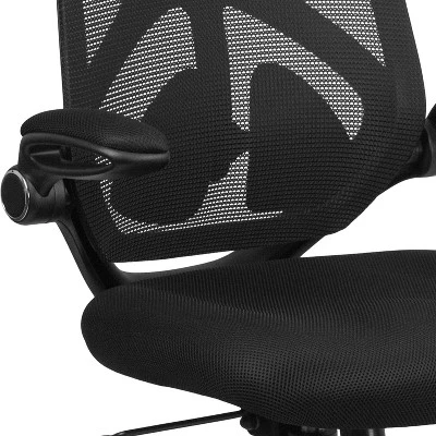 Flash Furniture High Back Black Mesh Executive Swivel Ergonomic Office Chair With Adjustable Lumbar, 2-Paddle Control And Flip-Up Arms 1 Flash Furniture High Back Black Mesh Executive Swivel Ergonomic Office Chair With Adjustable Lumbar, 2-Paddle Control And Flip-Up Arms