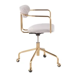 Demi Velvet/Metal Task Chair Gold/Silver - LumiSource