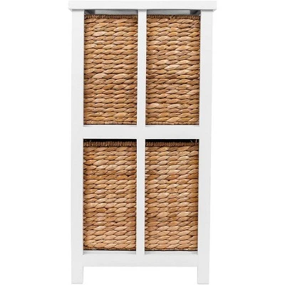 BirdRock Home Seagrass 2-Tier File Cubby Cabinet - Natural 4 BirdRock Home Seagrass 2-Tier File Cubby Cabinet - Natural - Image 4