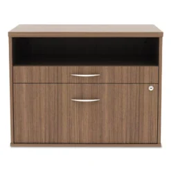 Alera Open Office Series Low File Cabinet Credenza 29 1/2x19 1/8x22 7/8Walnut LS583020WA
