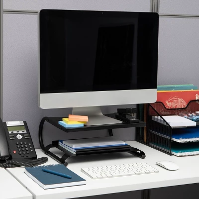 Mind Reader Monitor Stand/Riser 2 Tier Ventilated Metal Black 1 Mind Reader Monitor Stand/Riser 2 Tier Ventilated Metal Black