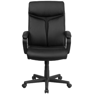 Flash Furniture Raya High Back Black LeatherSoft Executive Swivel Office Chair With Slight Mesh Accent And Arms 8 Flash Furniture Raya High Back Black LeatherSoft Executive Swivel Office Chair With Slight Mesh Accent And Arms - Image 8
