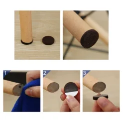 Front Page 36 Unique Bargains Round Self-Stick Non-Slip Furniture Felt Pads Dark Brown 90 Pcs