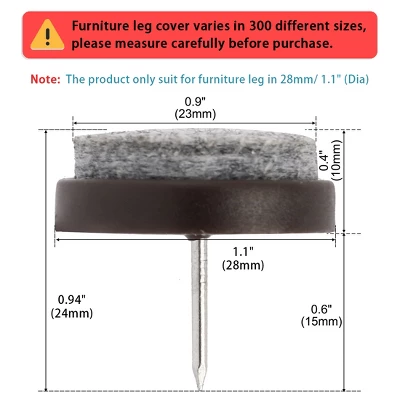 Unique Bargains Nail On Felt Furniture Table Chair Leg Pads 27mm/1" Pack Of 30 1 Unique Bargains Nail On Felt Furniture Table Chair Leg Pads 27mm/1" Pack Of 30