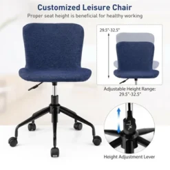 Costway Mid Back Armless Office Chair Adjustable Swivel Linen Task Chair 16 Costway Mid Back Armless Office Chair Adjustable Swivel Linen Task Chair -WorkHaven Sales Shop GUEST a50ec55f 2e5b 4ba9 9ccd 80470543f8c5