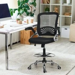Costway Mesh Drafting Chair Mid Back Office Chair Adjustable Height Flip-Up Arm Black 12 Costway Mesh Drafting Chair Mid Back Office Chair Adjustable Height Flip-Up Arm Black -WorkHaven Sales Shop GUEST a51d66f1 784f 455e 8f39 bd92f5c004a9