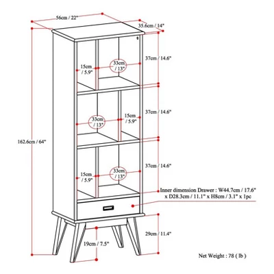 Tierney Solid Hardwood Mid Century Bookcase And Storage Unit - WyndenHall 8 Tierney Solid Hardwood Mid Century Bookcase And Storage Unit - WyndenHall - Image 8