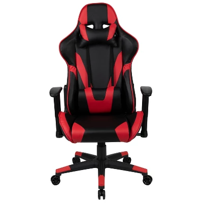 Flash Furniture X20 Gaming Chair Racing Office Ergonomic Computer PC Adjustable Swivel Chair With Fully Reclining Back In Red LeatherSoft 2 Flash Furniture X20 Gaming Chair Racing Office Ergonomic Computer PC Adjustable Swivel Chair With Fully Reclining Back In Red LeatherSoft - Image 2