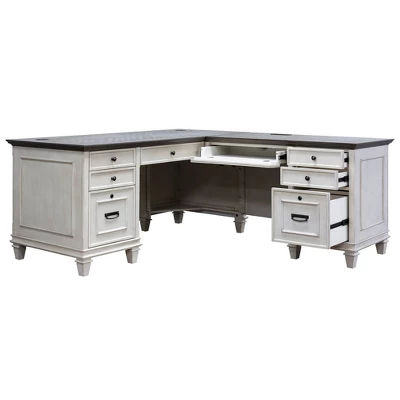 Hartford L Shaped Pedestal Desk White - Martin Furniture 4 Hartford L Shaped Pedestal Desk White - Martin Furniture - Image 4