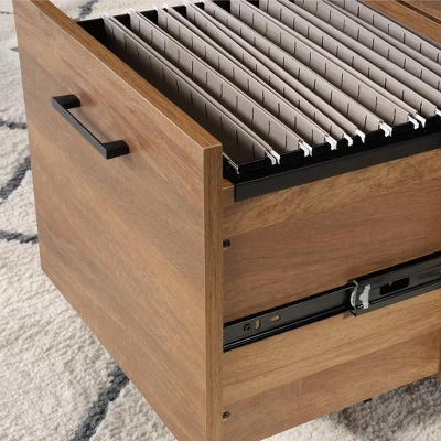 Tremont Row L-Shaped Desk With White Top Sindoori Mango - Sauder 4 Tremont Row L-Shaped Desk With White Top Sindoori Mango - Sauder - Image 4