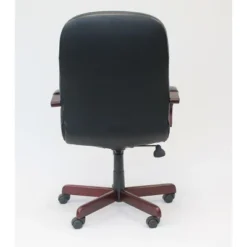 Leatherplus Exec. Chair With Mahogany Finish Black - Boss Office Products -WorkHaven Sales Shop GUEST a68c1c49 dab4 4fc2 815a 2596f4ce27ac