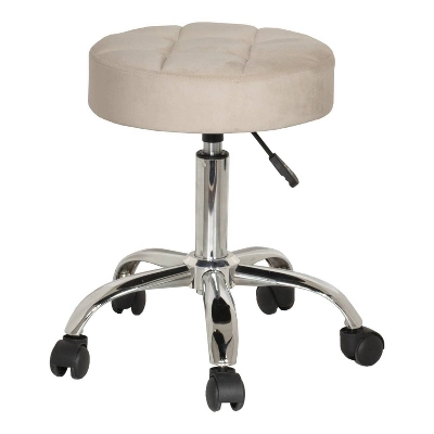 24.5" Nora Tufted Backless Adjustable Metal Vanity And Office Stool With Casters - Hillsdale Furniture 12 24.5" Nora Tufted Backless Adjustable Metal Vanity And Office Stool With Casters - Hillsdale Furniture - Image 12