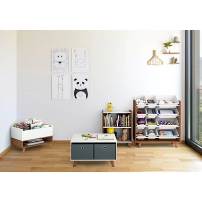 Morgan Mid-Century 2 Shelf Bookcase Wood/White - Humble Crew 5 Morgan Mid-Century 2 Shelf Bookcase Wood/White - Humble Crew - Image 5