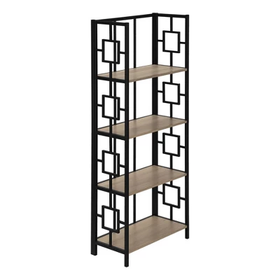 61.5" 4 Shelf Mix Material Etagere Bookcase - EveryRoom 12 61.5" 4 Shelf Mix Material Etagere Bookcase - EveryRoom - Image 12