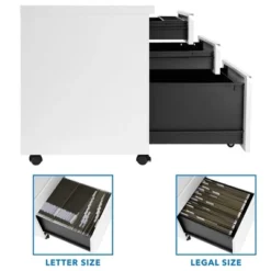 Mount-It! 3 Drawer Cabinet For Under Desk With Wheels | Rolling Storage With Lock For Files & Materials, Mobile Space Saving For Home & Office - White -WorkHaven Sales Shop GUEST a9bfc029 2275 4cca a753 36116872959c