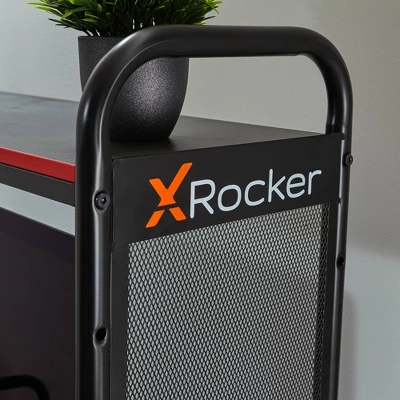 ICarus Mesh Gaming Desk With Wood Desktop - X Rocker 7 ICarus Mesh Gaming Desk With Wood Desktop - X Rocker - Image 7