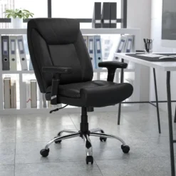 Flash Furniture HERCULES Series Big & Tall 400 Lb. Rated Swivel Ergonomic Task Office Chair With Deep Tufted Seating And Adjustable Arms
