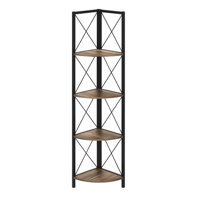 59.25" 4 Tier Mix Material X Design Etagere Bookcase - EveryRoom 16 59.25" 4 Tier Mix Material X Design Etagere Bookcase - EveryRoom - Image 16