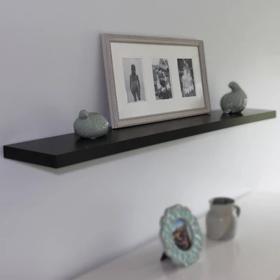 48" Slim Floating Shelf Wall Mounted Hidden Brackets Black - Inplace 3 48" Slim Floating Shelf Wall Mounted Hidden Brackets Black - Inplace - Image 3