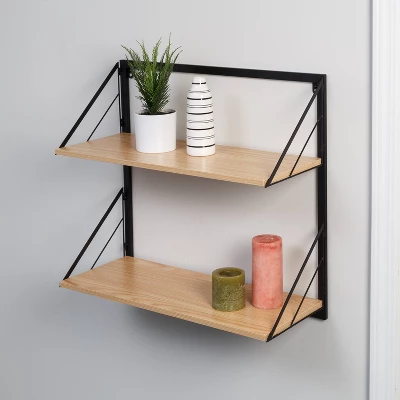 Honey-Can-Do 2 Tier Laundry Shelf With Wood Light Oak 7 Honey-Can-Do 2 Tier Laundry Shelf With Wood Light Oak - Image 7