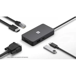 Microsoft Surface USB-C Travel Hub For Business - USB Type C Connector - 1 X USB-A Port & 1 X USB-C Port - 1 X HDMI & 1 X VGA - 1 X Network (RJ-45)